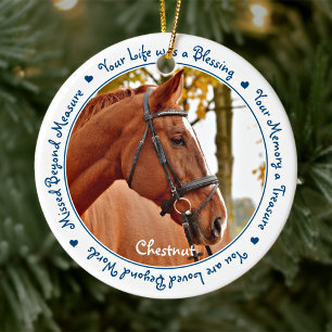 Anpassningsbar Photo Horse Memorial Julgransprydnad Keramik