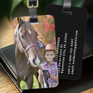 Anpassningsbar Photo Horse Pet Personlig Bagagebricka