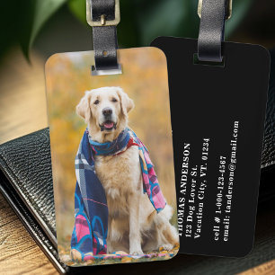 Anpassningsbar Photo Hund älskare Pet Personlig Bagagebricka