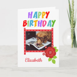 Anpassningsbar Photo Hund Birthday Card Kort