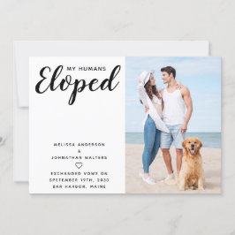 Anpassningsbar Photo Hund Elopement Notice Spara Datumet
