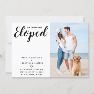 Anpassningsbar Photo Hund Elopement Notice Spara Datumet