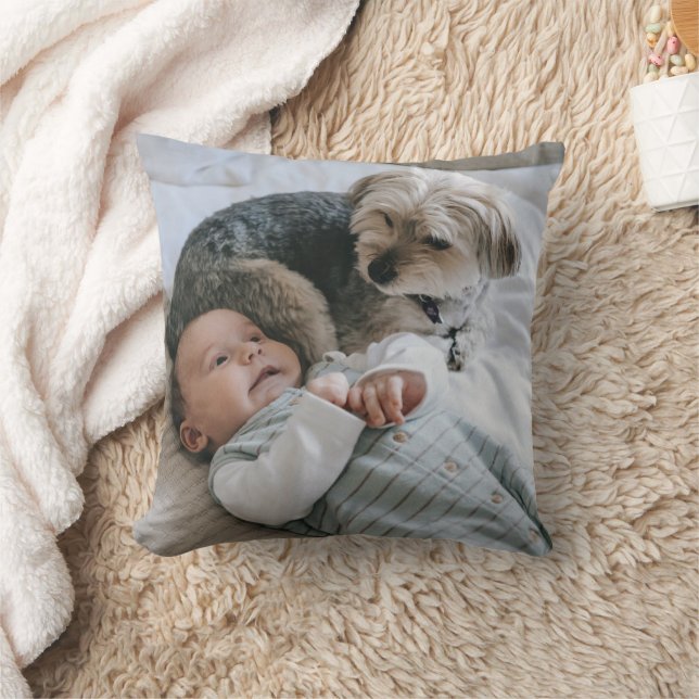 Anpassningsbar Photo Hund Keepsaké Dubbla Sided Kudde (Filt)