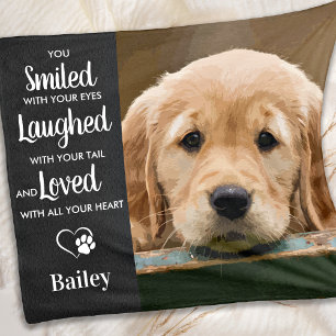 Anpassningsbar Photo Hund Memory Pet Memorial Fleecefilt