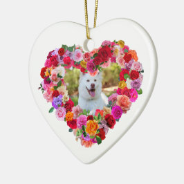 Anpassningsbar Photo Hund Mors dag Ro Heart Julgransprydnad Keramik