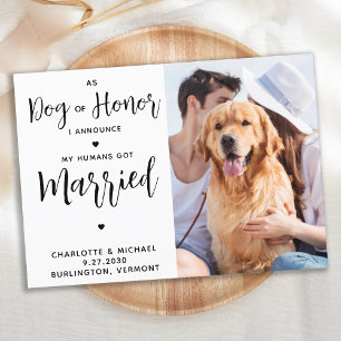 Anpassningsbar Photo Hund of Honor Hund Bröllop an Spara Datumet