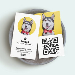 Anpassningsbar Photo Hund, Pet Influencer Visitkort