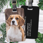 Anpassningsbar Photo Hund Pet-Personlig Bagagebricka<br><div class="desc">Ge dig på dina resor med en aning personlighet och en antydan om stollig med vårt moderna Photo Luggage Tag designat, särskilt för hundälskare. Oavsett om du lämnar av på ett företag i resa eller går ut på semester i äventyr, säkerställer den här bagagemaggen att dina tillhörigheter är både identifierbara...</div>