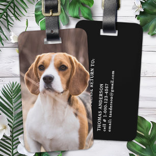 Anpassningsbar Photo Hund Pet-Personlig Bagagebricka