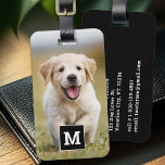 Anpassningsbar Photo Hund Pet Puppy Personlig Mono Bagagebricka<br><div class="desc">Ge dig på dina resor med en aning personlighet och en antydan om stollig med vårt moderna Photo Luggage Tag designat, särskilt för hundälskare. Oavsett om du lämnar av på ett företag i resa eller går ut på semester i äventyr, säkerställer den här bagagemaggen att dina tillhörigheter är både identifierbara...</div>