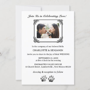 Anpassningsbar Photo Hund Theme Bröllop Inbjudningar