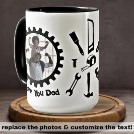 Anpassningsbar Photo I kärlek du Pappa Woodworking Mugg