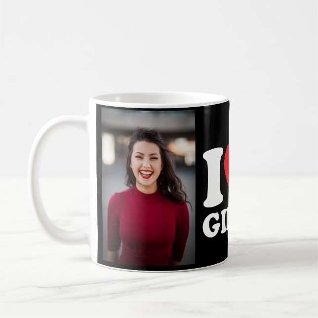 Anpassningsbar Photo I Kärlek Min flickvän Kaffemugg (Vänster)
