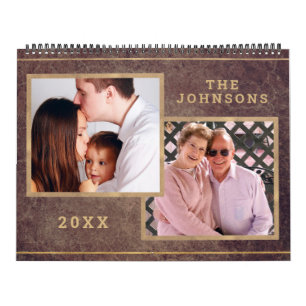 Anpassningsbar Photo Image Copper Guld Kalender