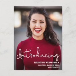 Anpassningsbar Photo Introducducing Nurse Grad Ann Meddelande Vykort