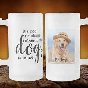 Anpassningsbar Photo its not Drining Ensam om Hund Frostat Ölglas