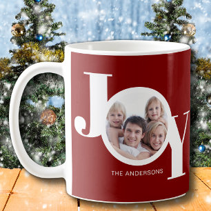 Anpassningsbar Photo Joy Burgundy Kaffemugg