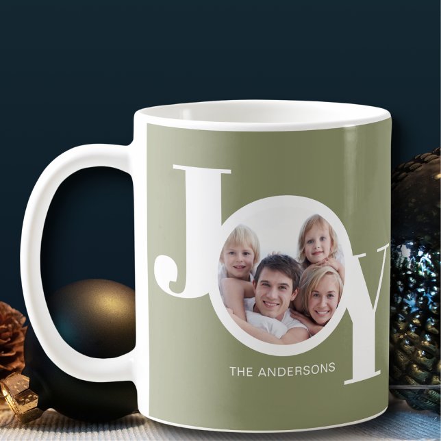 Anpassningsbar Photo Joy Sage Grönt Kaffemugg (Skapare uppladdad)