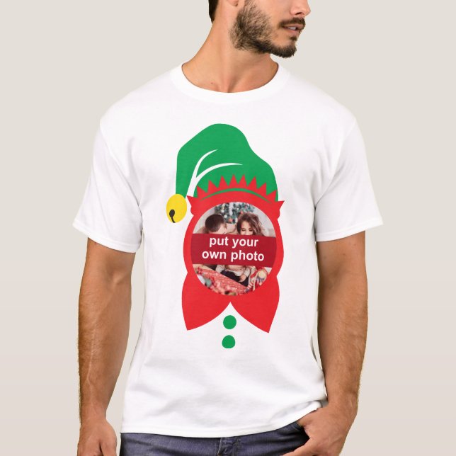 Anpassningsbar Photo jul Elf T-Shirt (Framsida)