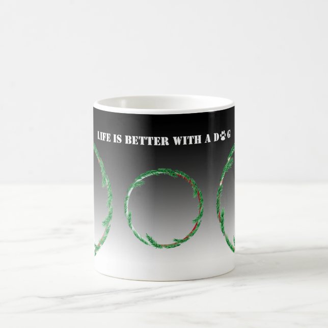 Anpassningsbar Photo jul-Hund Kaffemugg (Center)