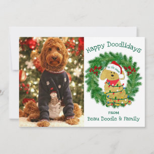 Anpassningsbar Photo jul Ljus Goldendoodle Helgdag