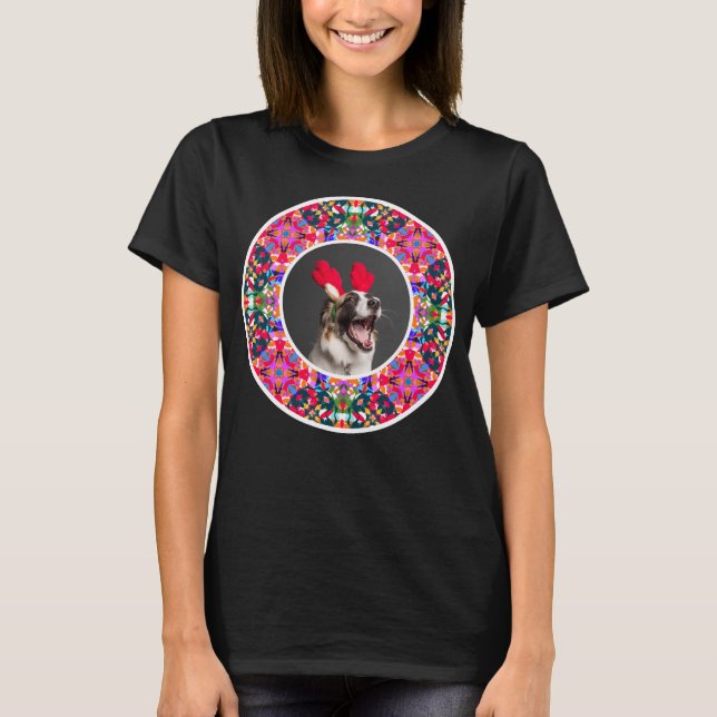 Anpassningsbar Photo jul Pet Hund Glad helg Pun T Shirt (Framsida)