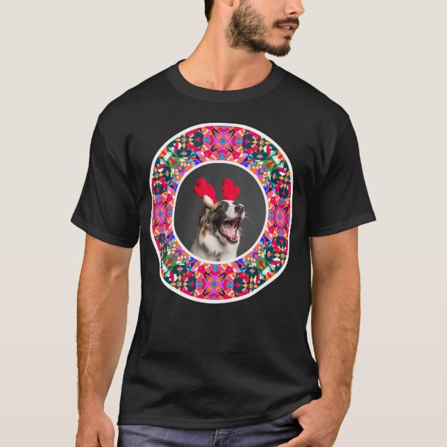 Anpassningsbar Photo jul Pet Hund Glad helg Pun T Shirt (Framsida)