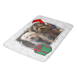 Anpassningsbar Photo jul Santa Hat Pet HO HO HO Badrumsmatta