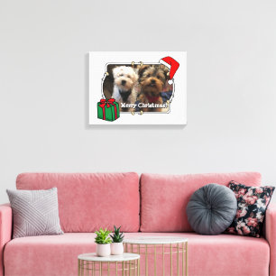 Anpassningsbar Photo jul Santa Hat Pet HO HO HO Canvastryck