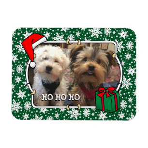 Anpassningsbar Photo jul Santa Hat Pet HO HO HO Magnet