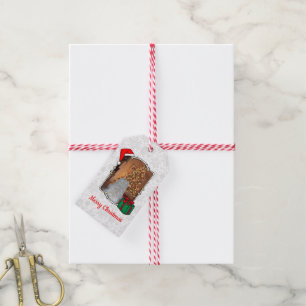 Anpassningsbar Photo jul Santa Hat Pet HO HO HO Presentetikett