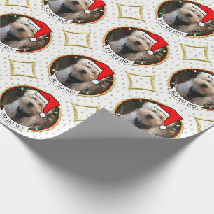 Anpassningsbar Photo jul Santa Hat Pet HO HO HO Presentpapper
