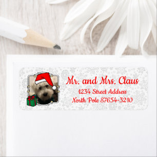 Anpassningsbar Photo jul Santa Hat Pet HO HO HO Returadress Etikett