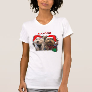 Anpassningsbar Photo jul Santa Hat Pet HO HO HO T Shirt