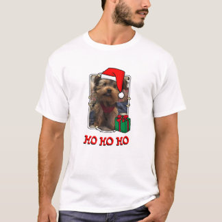 Anpassningsbar Photo jul Santa Hat Pet HO HO HO T Shirt