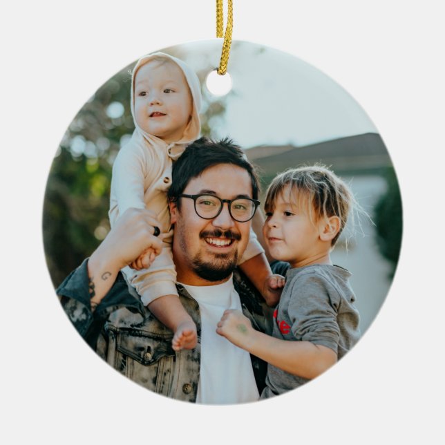 Anpassningsbar Photo Julgransprydnad Keramik (Framsidan)