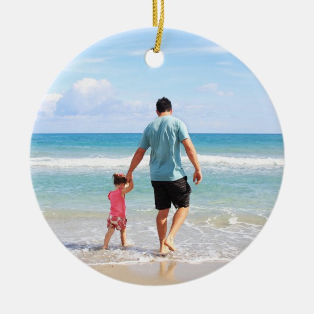 Anpassningsbar Photo Julgransprydnad Keramik (Framsidan)