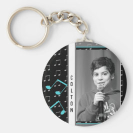 Anpassningsbar Photo Karaoke Music Note Singing De Nyckelring