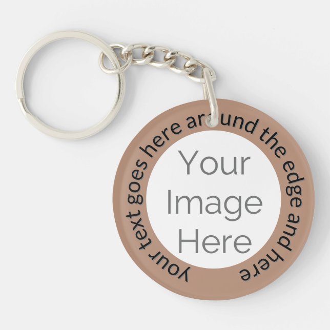 Anpassningsbar Photo Keychain - Mocha mousse Brown (Framsidan)