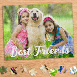 Anpassningsbar Photo Kids Hund Pet Best Friends Pussel<br><div class="desc">Hur sött är bandet mellan ett barn och en hund. Spara de speciella stunderna med ett keepsakpussel. Lägg till ett eget foto. En underbar gåva till ett barn med ett foto av där hund eller katt. En måste gälla för alla djurälskare och hundälskare. COPYRIGHT © 2020 Judy Burrows, Black Hund...</div>