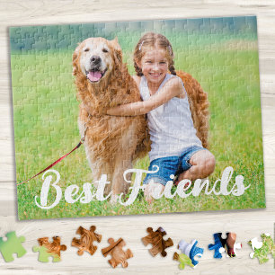 Anpassningsbar Photo Kids Pet Hund Best Friends Bi Pussel