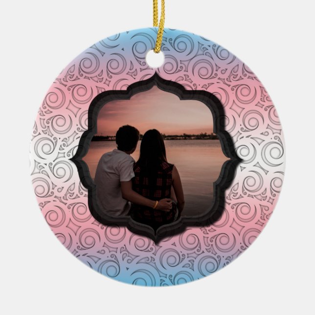 Anpassningsbar Photo LGBTQ Transgender Chistmas Julgransprydnad Keramik (Framsidan)