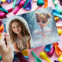 Anpassningsbar Photo Little Ballerina och Blue Bir