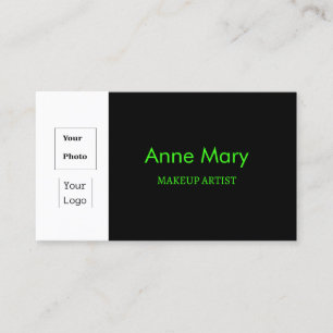 Anpassningsbar Photo Logotyp Black Neon Grönt Make Visitkort