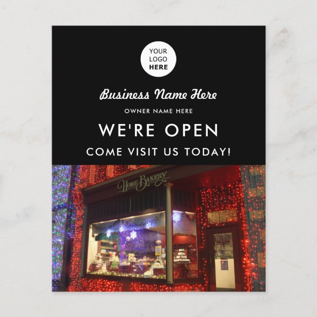 Anpassningsbar Photo Logotyp Grand Open Bakery Sho Flygblad (Framsidan)