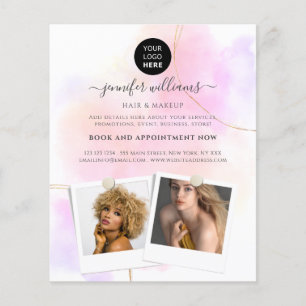 Anpassningsbar Photo Logotyp Promotional Guld Rosa Flygblad