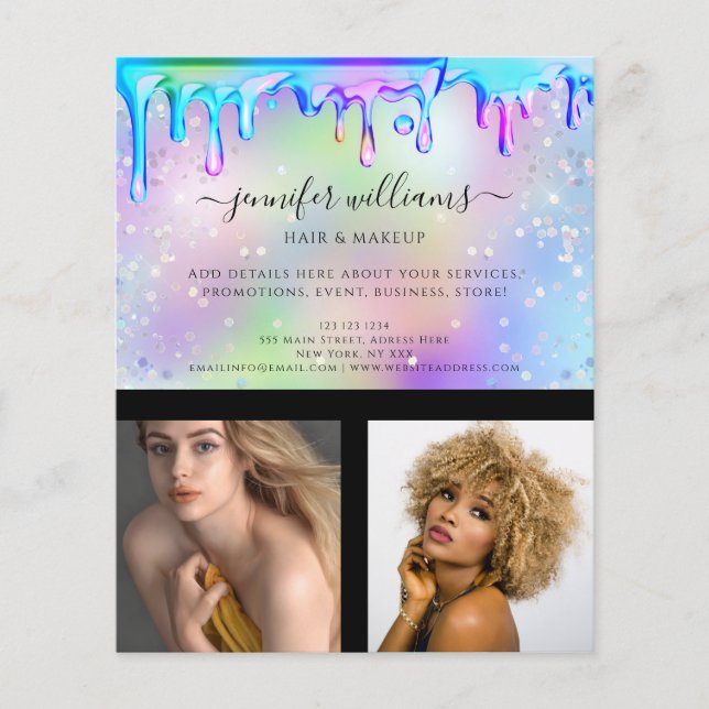 Anpassningsbar Photo Logotyp Promotional HoloGraph Flygblad (Framsidan)