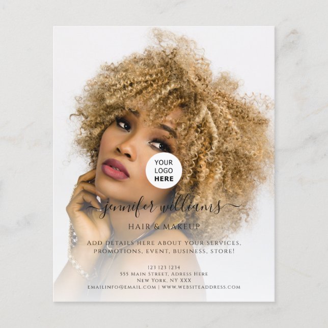 Anpassningsbar Photo Logotyp Promotive Modern Blac Flygblad (Framsidan)