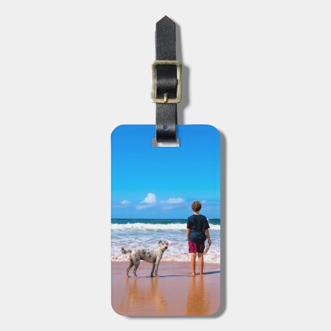 Anpassningsbar Photo Luggage Tag med favoritfoton Bagagebricka (Vertikal Framsida)