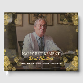 Anpassningsbar Photo Lycklig Pension Guld confetti Gästböcker